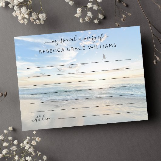 Strand Deel een Geheugenfoto Begrafenis Briefkaart