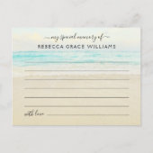 Strand Deel Een Herinnering Foto Rouwservice Briefkaart (Voorkant)