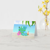 Strand Denken aan U Kaart met strandstoelen (Gele Bloem)