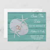 Strand Destination Wedding Sla de datum Briefkaart (Voorkant / Achterkant)