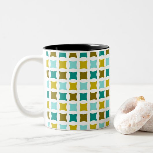 Strand Diamanten Tweekleurige Koffiemok (Met donut)