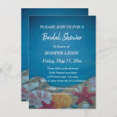 Strand diep blauw bruiloft vrijgezellenfeest kaart (Voorkant / Achterkant)