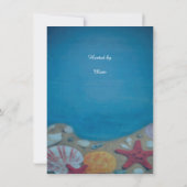 Strand diep blauw bruiloft vrijgezellenfeest kaart (Achterkant)