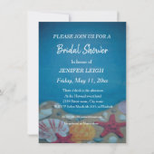 Strand diep blauw bruiloft vrijgezellenfeest kaart (Voorkant)