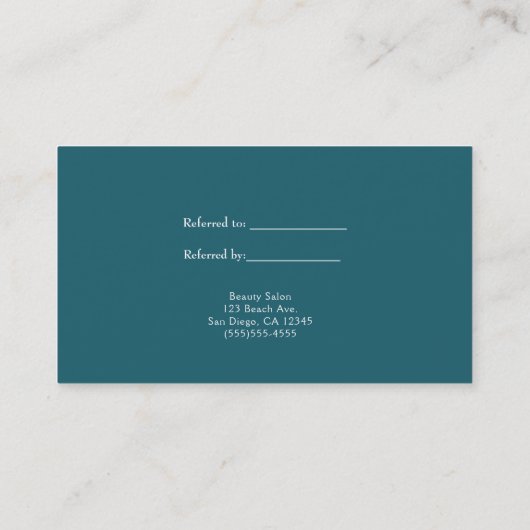 Strand Dingen Blauwgroen Waterverf Modern Verwijs Aanbevelingskaartje (Achterkant)