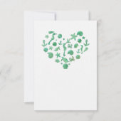 Strand Dingen Groen Aquarel Tafel Nummer Kaarten (Achterkant)