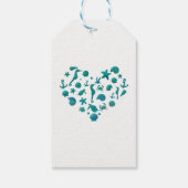 Strand Dingen Teal Waterverf Modern Chic Elegant Cadeaulabel (Achterkant)