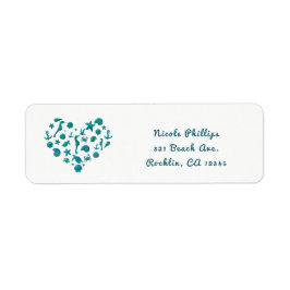 Strand Dingen Teal Waterverf Modern Chic Elegant Etiket