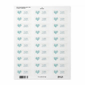 Strand Dingen Teal Waterverf Modern Chic Elegant Etiket (Full Sheet)