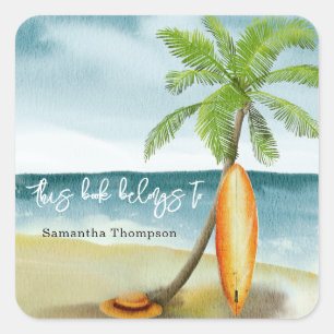 Strand - dit boek is van vierkante sticker