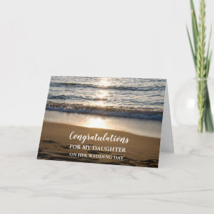 Strand Dochter Bruiloft Dag Gefeliciteerd Kaart