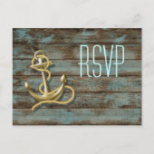 strand dock strand anchor nautical bruiloft rsvp uitnodiging briefkaart (Voorkant)
