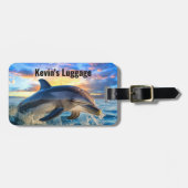 Strand Dolfijn Monogram Bagagelabels (Voorkant horizontaal)