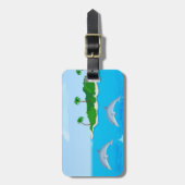 Strand Dolfijn Scene Bagagelabel (Voorkant verticaal)