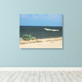 Strand driewieler - Progreso, Yucatan, Mexico Canvas Afdruk (Insitu (Houten vloer))