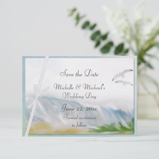 Strand Duinen Romance Save the Date (Staand voorkant)