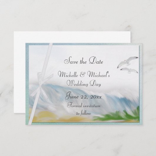 Strand Duinen Romance Save the Date (Voorkant / Achterkant)