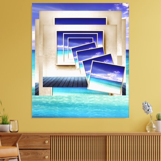 Strand: een Afbeelding binnen Canvas Afdruk (Insitu (Woonkamer))