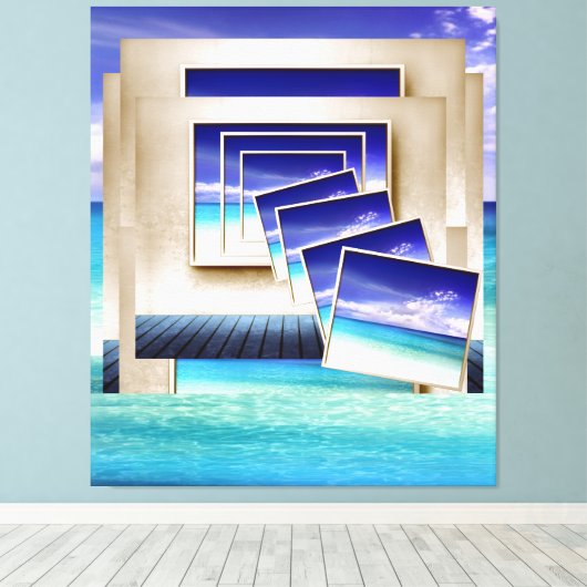 Strand: een Afbeelding binnen Canvas Afdruk (Insitu (Houten vloer))