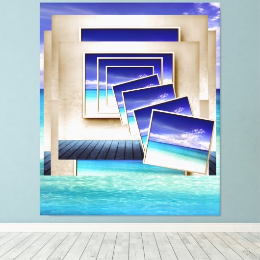 Strand: een Afbeelding binnen Canvas Afdruk (Insitu (Houten vloer))