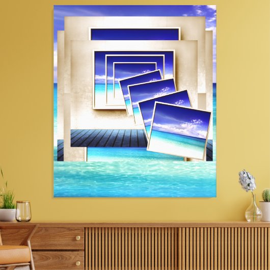 Strand: een Afbeelding binnen Canvas Afdruk (Insitu (Woonkamer))