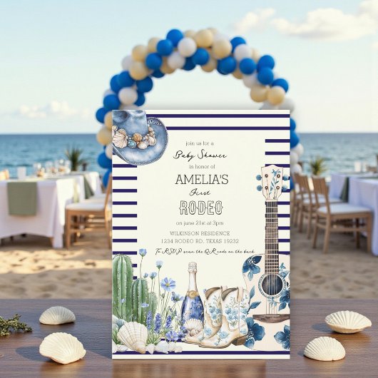 strand eerste rodeo kust baby shower kaart