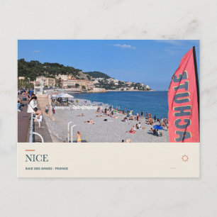 Strand en Baie des Anges in Nice Briefkaart