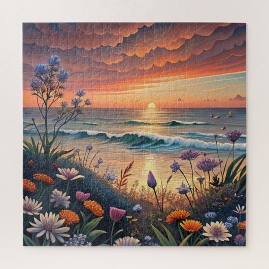 Strand en bloemen puzzel (Verticaal)