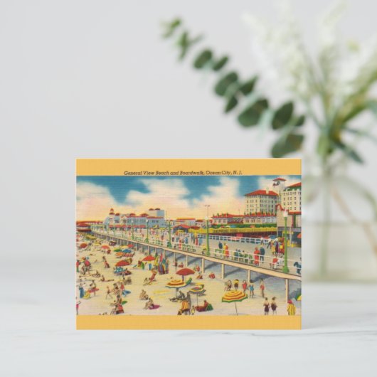  strand en Boardwalk Ocean City NJ Briefkaart (Staand voorkant)
