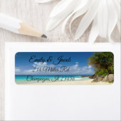 Strand en Bomen Retouradreslabels Etiket (Insitu)