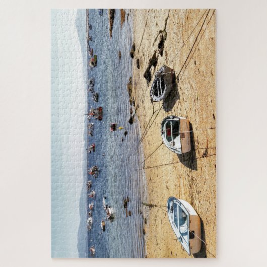 Strand en boten legpuzzel (Verticaal)