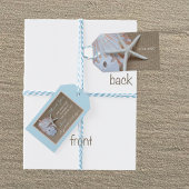 Strand en Burlap Bruiloft Dank u Favor Cadeaulabel