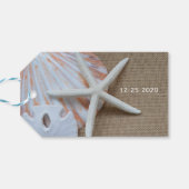 Strand en Burlap Bruiloft Dank u Favor Cadeaulabel (Achterkant Horizontaal)