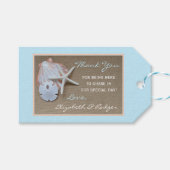 Strand en Burlap Bruiloft Dank u Favor Cadeaulabel (Voorkant (Horizontaal))