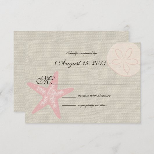 Strand en Burlap RSVP (Voorkant / Achterkant)