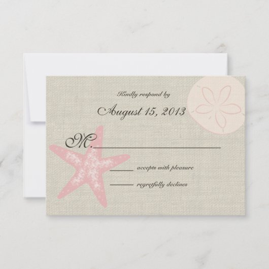 Strand en Burlap RSVP Kaartje (Voorkant)