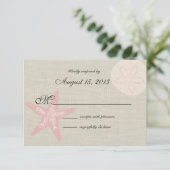 Strand en Burlap RSVP Kaartje (Staand voorkant)