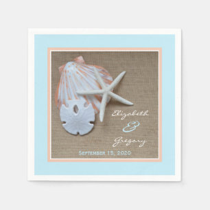 Strand en Burlap Trouwpapier Servetten