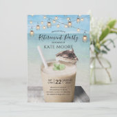 Strand en cocktail String Lights Pensioenfeest Kaart (Staand voorkant)