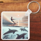 Strand en dolfijnen sleutelhanger (Achterkant)