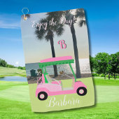 Strand en Golf Monogram Naam Golf Handdoek