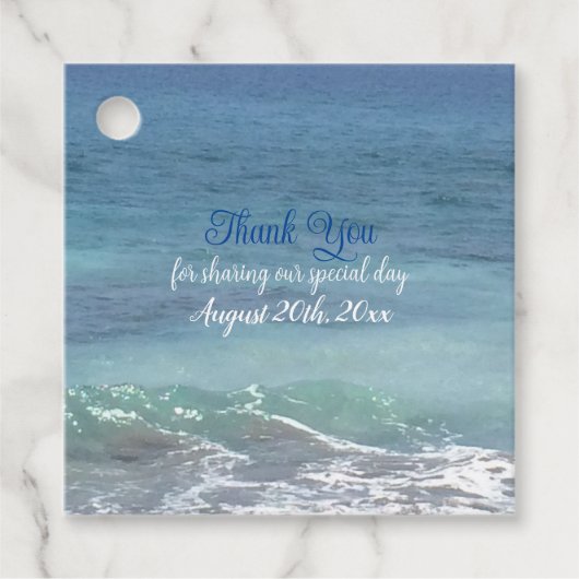 Strand- en golfterugbetuigingsetiketten bedankjes labels (Voorkant)