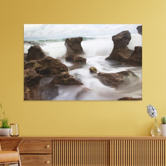 strand en golven van het Koraalpark Canvas Afdruk (Insitu (Woonkamer))