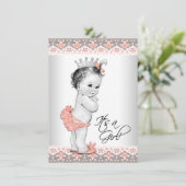  strand en grijs babymeisje kaart (Staand voorkant)