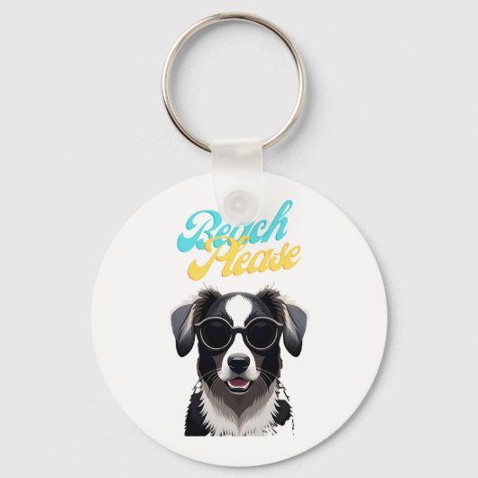 Strand en Honden Sleutelhanger (Voorkant)