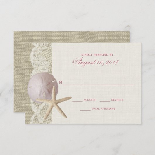  Strand en Kant Ivoor RSVP (Voorkant / Achterkant)