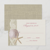  Strand en Kant Ivoor RSVP Kaartje (Voorkant / Achterkant)