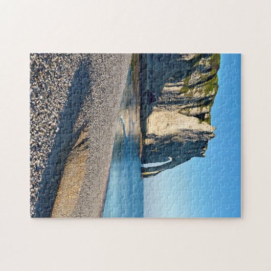strand en klif van Etretat in France Postca Legpuzzel (Horizontaal)