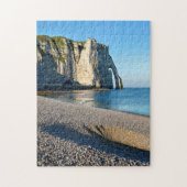 strand en klif van Etretat in France Postca Legpuzzel (Verticaal)