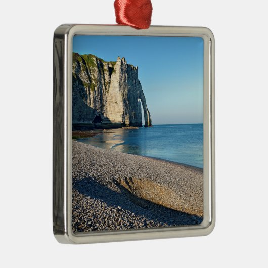 strand en klif van Etretat in France Postca Metalen Ornament (Rechts)